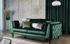 dunkel-grüner Samtstoff, Möbelstoff für Couch